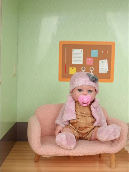 Mini Reborn Baby Doll 12 Inch 30cm Lifelike Soft Baby Girl Toy with Pink Clothes Hat Socks Pacifier Set – Cute Realistic Newborn Doll for Party Games Pretend Play Birthday Christmas Halloween Gift for Girls