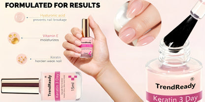 Nail Hardener Base Coat 2 Pack – Protein Repair Strengthener Treatment, HEMA-Free, Ridge Filler, Clear Polish for Weak Brittle Peeling Nails, Fast Dry Long Lasting