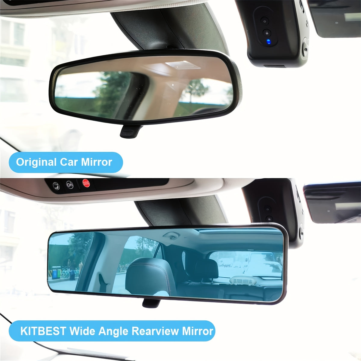 [HD Panoramic Rearview Mirror] HD Panoramic Clip-on Rearview Mirror - Wide-angle Field Of View, Reduces Blind Spots, Improves Driving Safety for All Vehicles, Easy Installation, Eliminates Tunnel Effect