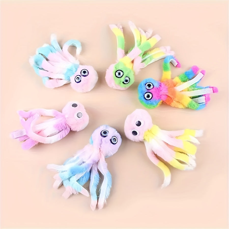 Cat Kick Toy Octopus 5-Pack - Cute Stuffed Chew & Kick Plush Toy for Indoor Cats, Teaser Wand Replacement Heads, Colorful Catnip-Style Interactive Cat Toy Set for Biting & Bunny Kicking