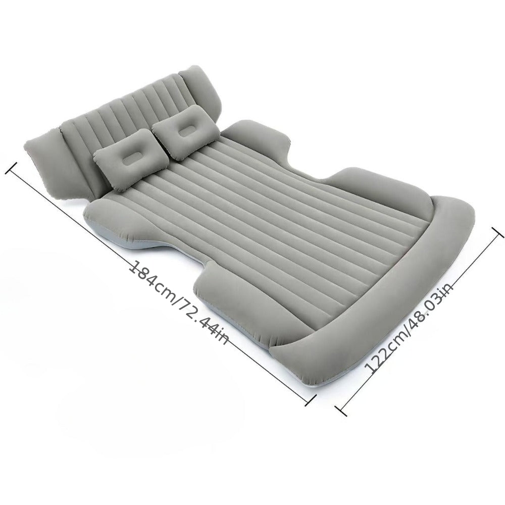 Comfortable Thickened Gray/Black Car Inflatable Mattress, Car Accessories, Inflatable Car bed for Truck and SUV Trunk, Foldable and Portable Skin-Friendly Back Seat Mattress, camping gear and equipment