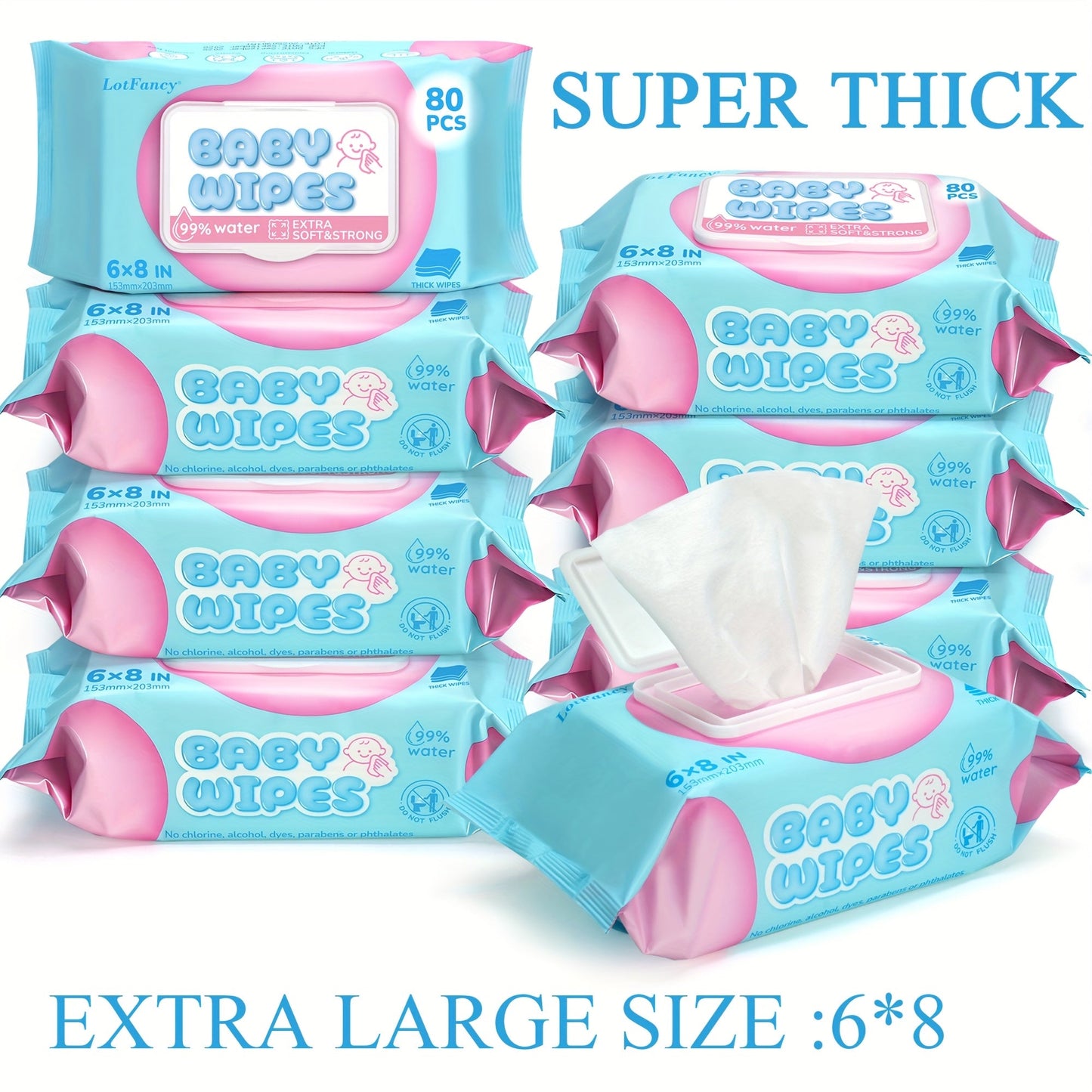 Baby Wipes - 8-pack Wet EDI Pure
