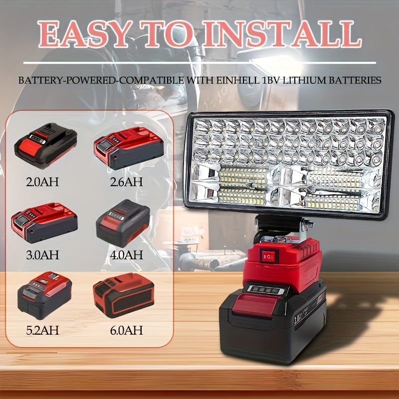 LED Work Light Work Lamp for Power X Change Series 18V Lithium Battery, 2 USB Charging Ports, Dual Brightness Level, Compatible with Outdoor, Camping, Car Repairing, Emergency And Job Site Lighting (Without Battery)