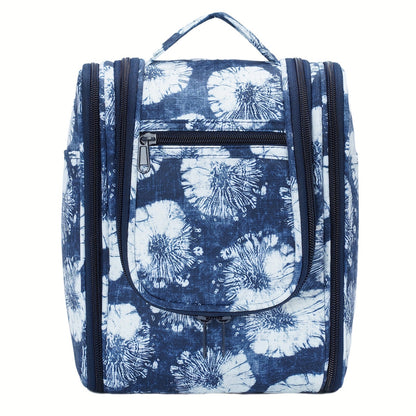 Hanging Toiletry Bag for Women Large Capacity Travel Makeup Organizer Bag with Hook Multi-Compartment Waterproof Cosmetic Pouch 16 Prints for Cruise Gym