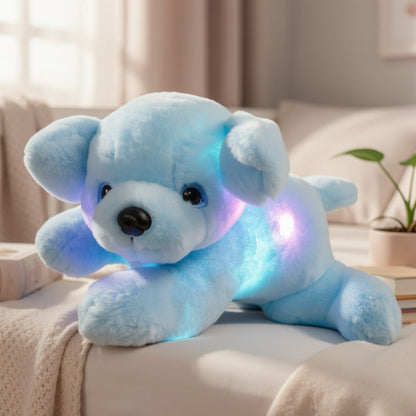 Light-Up Musical Blue Puppy Plush Toy — Glowing Stuffed Animal Dog with Sound & Lights for Kids, Toddlers, Girls & Boys | Soft Cuddly Plush Doll | Birthday Christmas Easter Gift | Room Decor