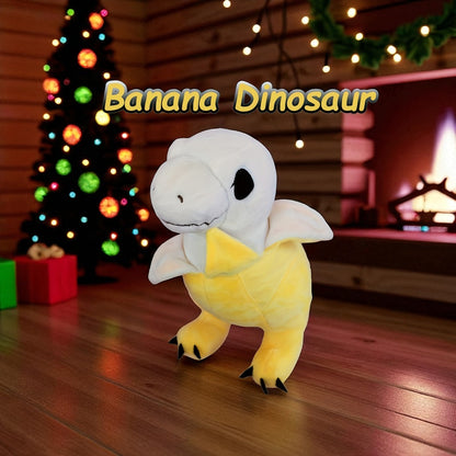 Banana Dinosaur Plush Toy 9.5 Inch Kawaii T-Rex Stuffed Animal — Cute Soft Squishy Dino Plushie for Kids Toddlers, Funny Unique Birthday Easter Christmas Gift for Boys Girls Dino Lovers