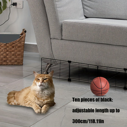 Under Furniture Pet Blocker – Easy-Install Sofa & Bed Gap Filler Fence to Stop Cats & Dogs Getting Under Furniture, Prevents Toys from Sliding Under, Safe Sturdy Material, Multi-Pack 10 & 20 Pcs, Black & White
