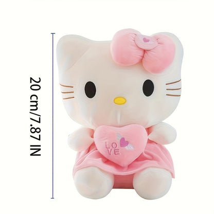 Hello Kitty Heart Plush Doll Kawaii Sanrio Stuffed Animal Soft Cuddly Toy Gift for Girls Kids Teens Collectors Birthday Christmas Valentine Easter Holiday