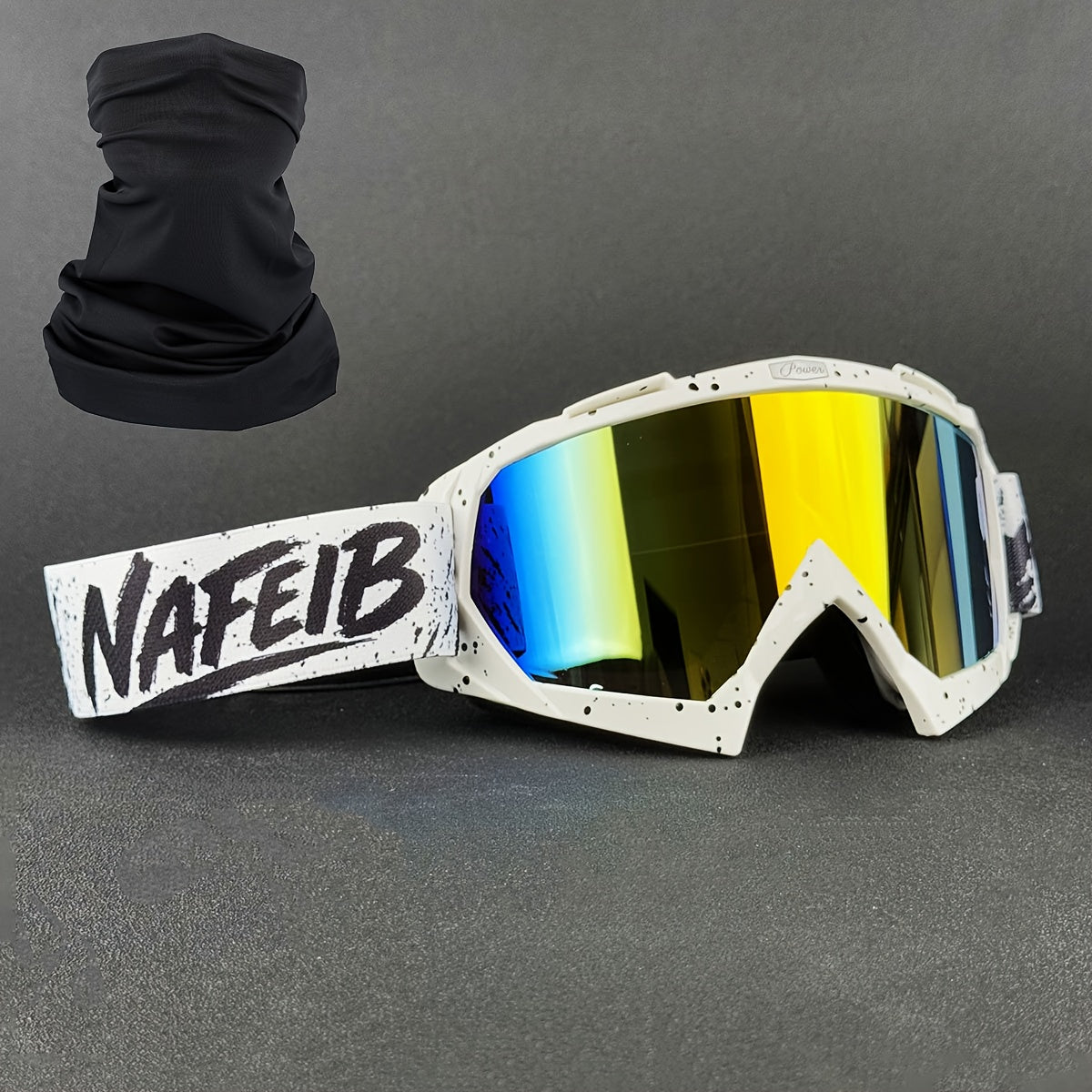 Ski Goggles with Headscarf Set – PC Lens TPU Frame, Windproof Dustproof, Helmet Compatible for Men Women Adults, Multiple Color Options