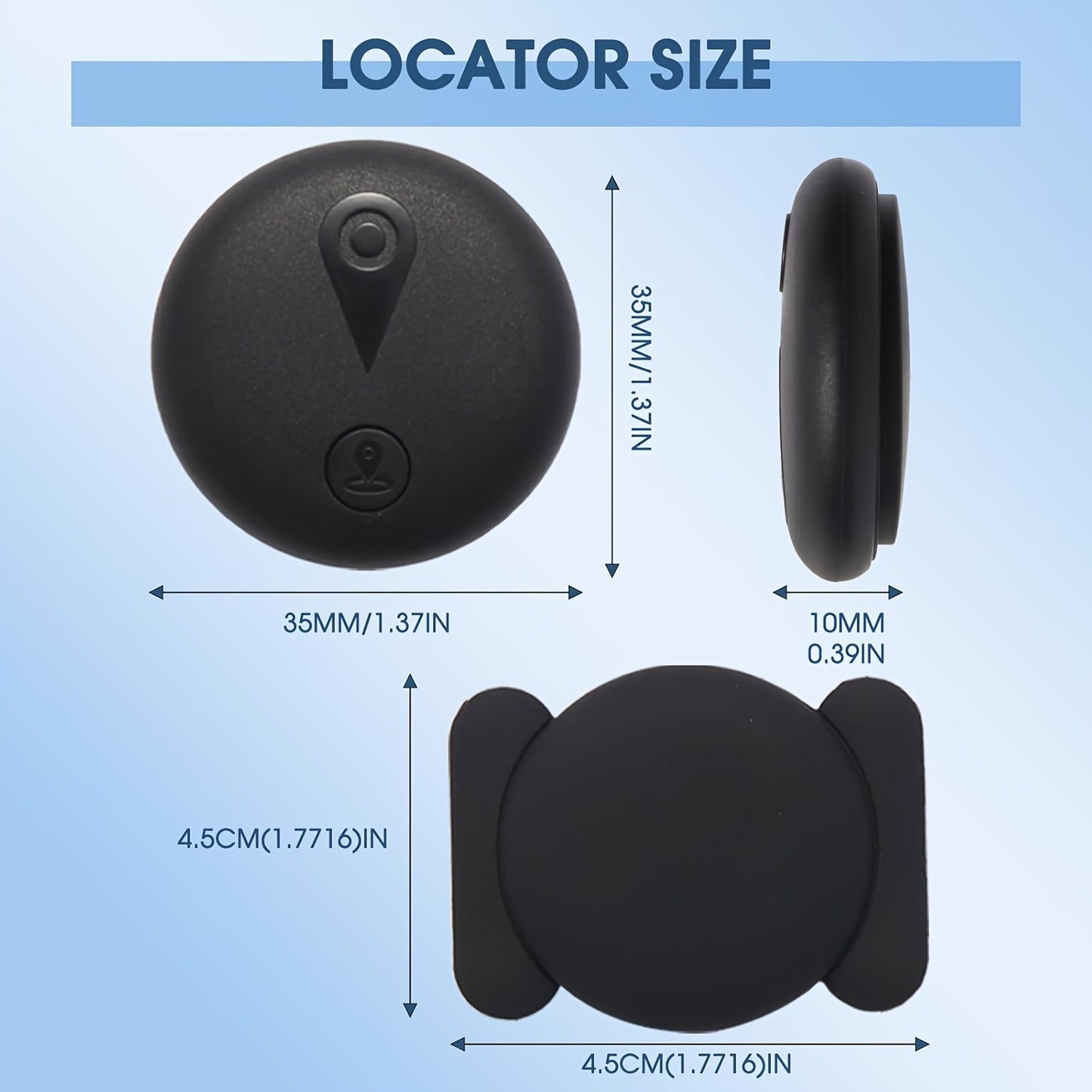 GPS Tracker, Magnetic Smart Locator – Includes Keychain and Magnetic Protective Case, Global Anti-Loss Device, Smart Positioning, No Monthly Fee/No SIM Card Required, IOS Find My Function Only – Suitable for Luggage, Pets, and Wallet Tracking