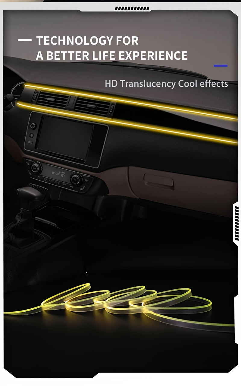 [APP Control LED Lights] RGB Car Accessories Neon Light With APP Control, 8-Color Changing (Dashboard + Roof Console), LED Car Lights, APP Application And USB Button With Voice Control RGB LED Automotive Ambient Lighting