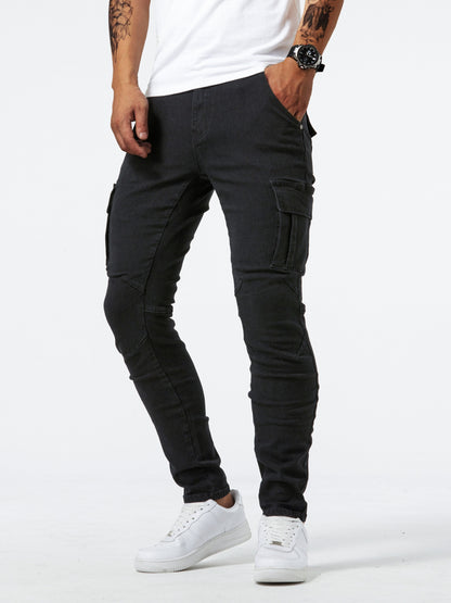 Men's Slim Fit Jeans - Black Denim Clean Finish Travel