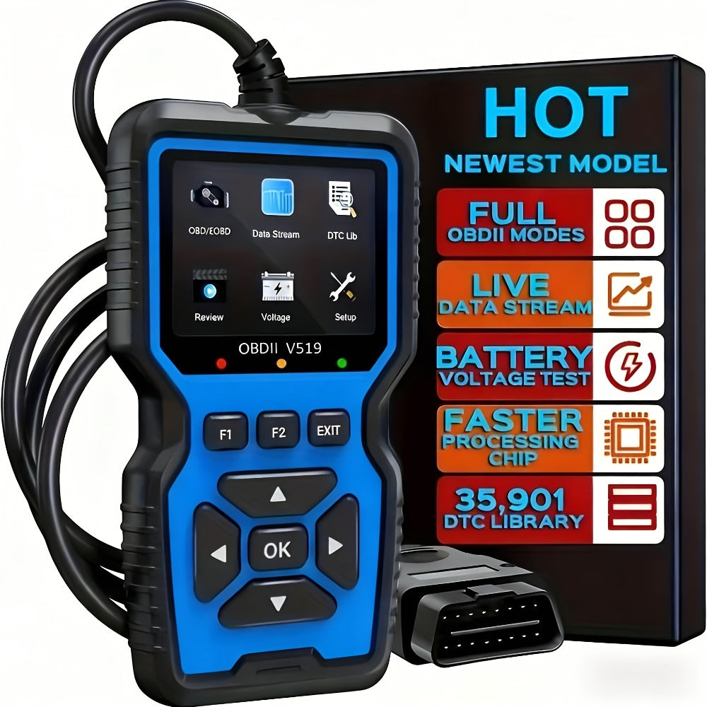 OBD2 Scanner Tool V519 - Professional Code Reader for Check Engine Light, Live Data & Diagnostic Trouble Codes | Works on All 1996+ Cars