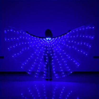 LED Feather Dance Costume Glowing Luminous – Light Up Belly Dance Performance Dress for Women Halloween Christmas Mardi Gras Rave Stage Show White Purple Warm White