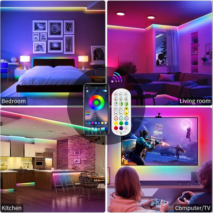RGBIC TV Backlight Strip Lights for 10-85 Inch TV & Monitor, USB Powered Smart LED Bias Lighting with App Control, IR Remote, Music Sync, Color Changing, Bedroom Living Room Kitchen Christmas Decoration