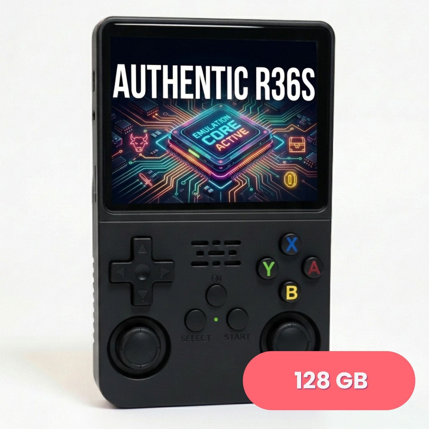 R36S Retro Handheld Game Console ArkOS 3.5" IPS Screen 64GB 128GB – Portable Emulator Gaming Device USB-C 10Hr Battery, Black White Purple, Classic Retro Gaming Gift for Kids Adults