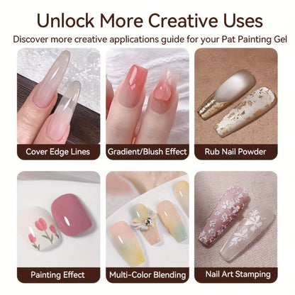 4-in-1 Gradient Gel Nail Polish Set 3pcs - Pat Ombre Gel for French Manicure Nail Stamping Painting & Powder Art - Solid Varnish Gel for Seamless Ombre Nail Art Women Salon Home DIY