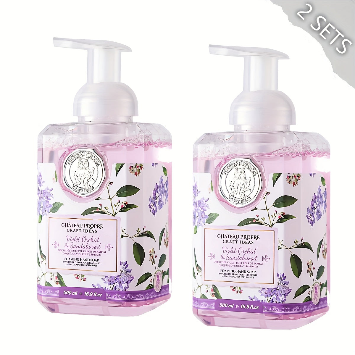 Moisturizing Foaming Hand Soap 500ml with Coconut Oil – Cruelty-Free Foam Soap for Bathroom & Kitchen | 8 Fresh Scents: Vanilla, Citrus, Guava, Coconut, Jasmine & More | 1pc or 2pcs Gift Set
