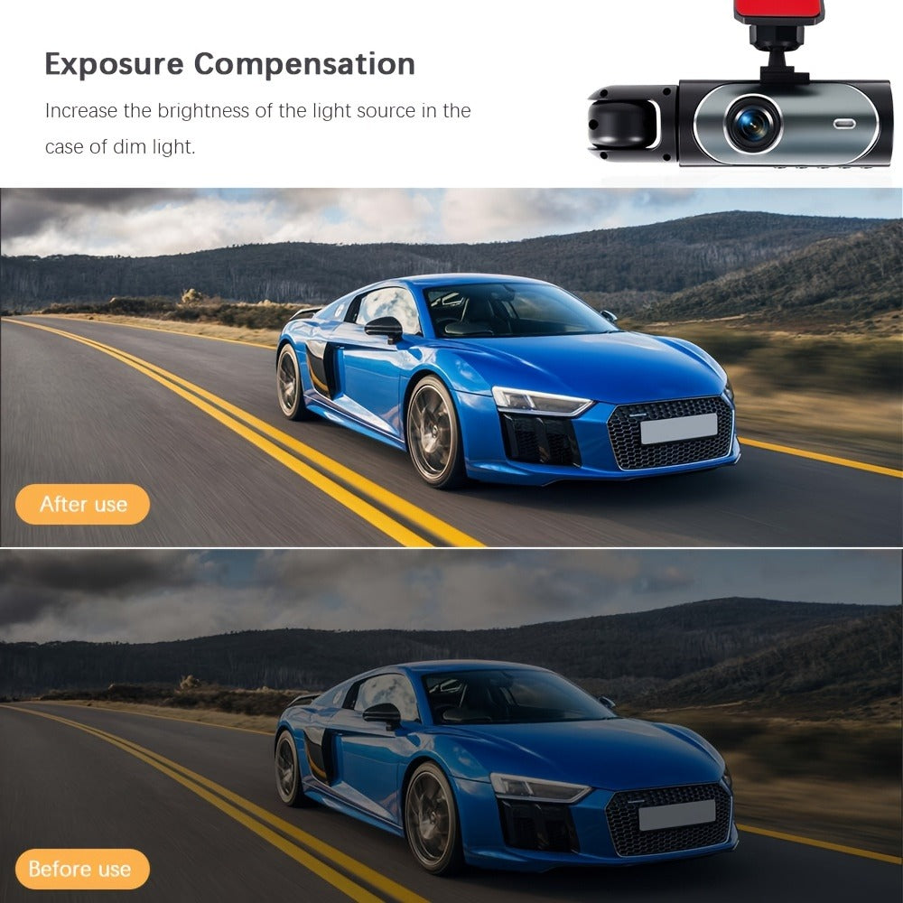Dual Dash Cam 1080P Front and Inside Car Camera with IR Night Vision, WiFi, Loop Recording, Wide Angle DVR – Optional 2" / 3.16" Screen, No Card / 32GB / 64GB Memory Card