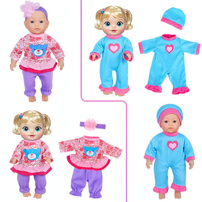10-Set Baby Doll Clothes for 10 12 14 Inch Dolls – Variety Fashion Outfits Set, Soft Safe Fabric, Easy On Off, Birthday Christmas Gift for Girls Ages 3+ (Doll Not Included)