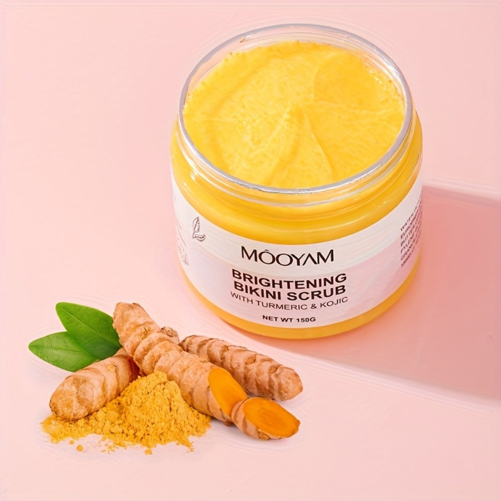 Glycolic Acid Bikini Area Scrub 150g – Kojic Acid & Turmeric Exfoliating Paste, Brightening Treatment for Dark Spots, Ingrown Hairs, Hyperpigmentation, Smooth Radiant Skin for Women