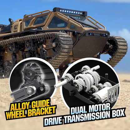Full-Proportional RC Tracked Tank with LED Lights – Alloy Door Open Military War Vehicle All-Terrain Off-Road Remote Control Tank for Kids Adults, 1 or 2 Battery Options, Best Birthday Gift
