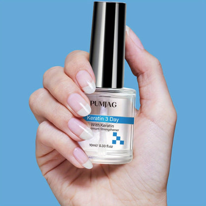 Keratin Nail Hardener Maximum Strength Nail Strengthening Treatment with Vitamins A E C Biotin Calcium - Stop Chipping Peeling Enhance Nail Gloss Portable 10ml Bottle