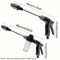 High Pressure Foam Spray Car Washing Water Gun With Foam Bottle Quick Adapter For 1/2, 3/4 Water Pipes (3/4 Hose Requires Removing Quick Connect Adapter,No Water Pipes)Multi Function Adjustable Thickened Rod Sprayer  For Car & Yard Cleaning