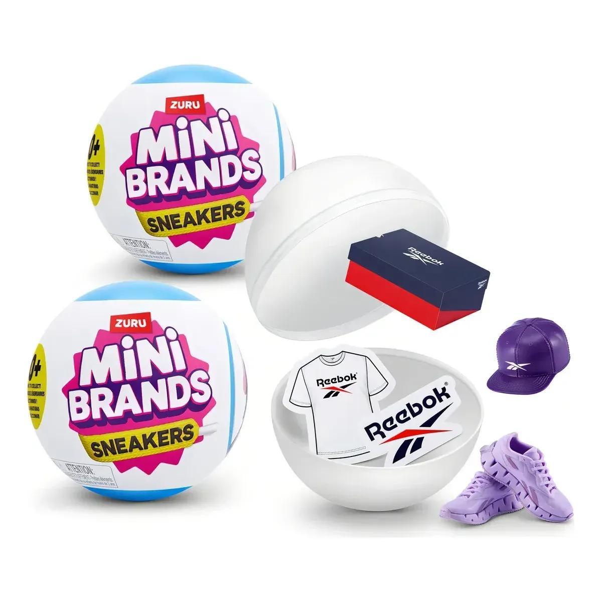 ZURU Mini Brands Sneakers Series 1 Mystery Capsule 2pcs – 5 Miniature Sneaker Collectibles with Cap, Shoebox & Stickers, Blind Box Toy for Teens, Adults & Collectors