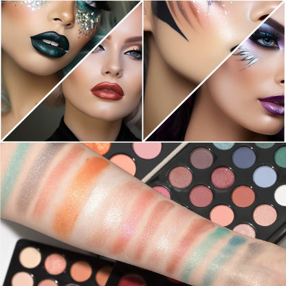 Silvery Makeup Kit Gift Box with Mirror Lipstick Eyeshadow & Blush – Multi-Functional Portable Complete Beauty Cosmetic Set for Teens Beginners Women Multiple Shades