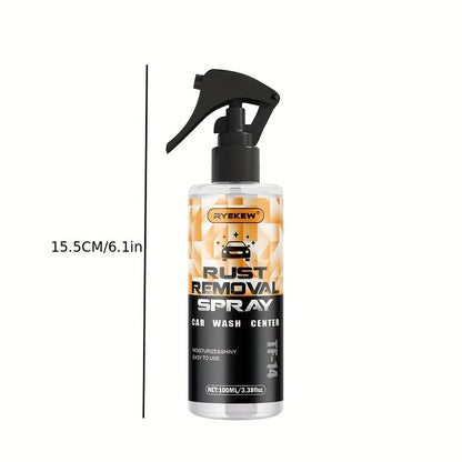 Rust Remover Spray for Metal - 3.38oz Liquid Rust Dissolver for Chrome, Iron, Alloy & Steel, Safe on Plastic & Rubber, for Automotive & Household Use