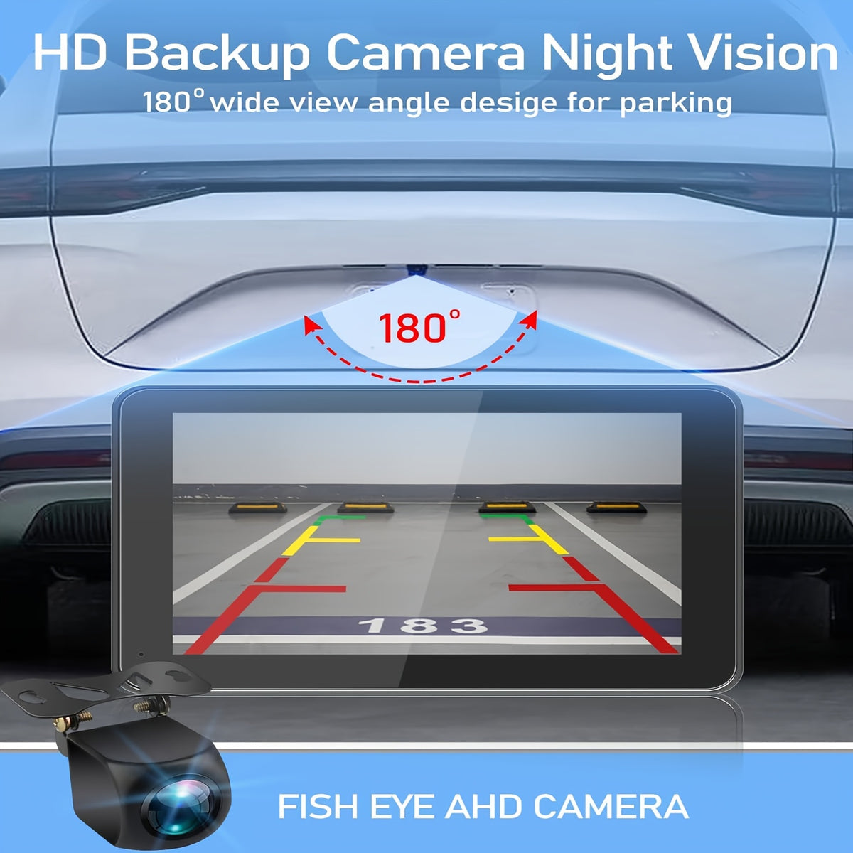 7-Inch Wireless Car Display with Car Audio, HD Touchscreen, 1080P Reversing Camera, Dashcam, GPS Navigation, Mirror Link, FM/AUX/USB/TF Interface, Compatible with All Car Models, a Must-Have for Vacations, And a New Year'S Gift for Dad And Driver