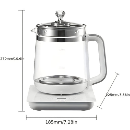 Electric Kettle 1.8L Multi-Function Health Pot 18 Functions Glass Lid SUS304 Tea Infuser Egg Steaming Rack Boiler Steamer for Tea Coffee Soup Oatmeal US Plug