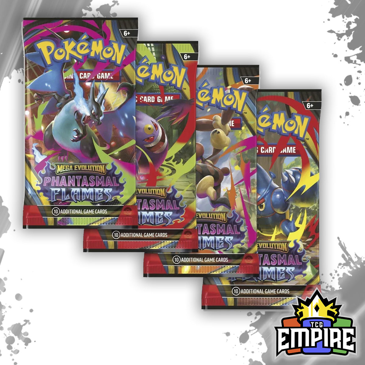 Phantasmal Flames Pokemon Booster Pack – 10 Cards | Mega Charizard X ex Mega Gengar ex Mega Heracross ex | Official Pokemon TCG Mega Evolution Expansion | Collector Gift