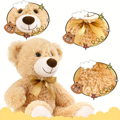 Teddy Bears Bulk Set 8 Pack 11 Inch Soft Stuffed Bear Plush Toys — Baby Shower Decorations Party Favors Classroom Prizes, Dark Brown & Khaki Bear Gift Set for Kids Birthday Holiday
