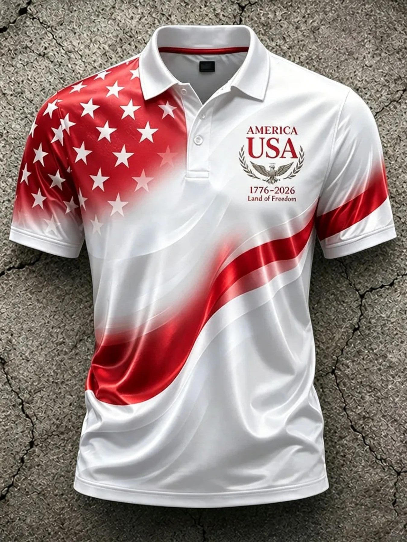 Men's Patriotic Polo Shirt - Collared Short Sleeve 243429