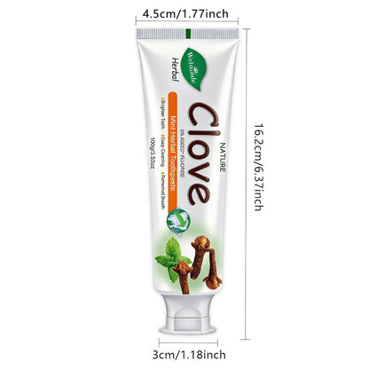 Herbal Toothpaste with Clove & Mint – Fluoride Free Deep Cleaning Whitening Toothpaste for Sensitive Gums, Natural Breath Freshener with Herbal Extracts, Daily & Travel Oral Care for Adults & Kids