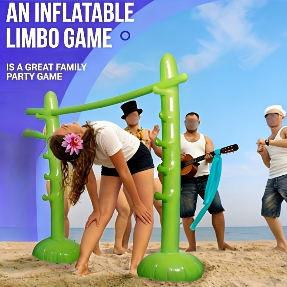 Inflatable Limbo Game Set for Adults & Kids – Portable Durable Limbo Stick Party Game for Outdoor Backyard Fun, Family Festivals, Beach Pool Gatherings & Interactive Group Activities