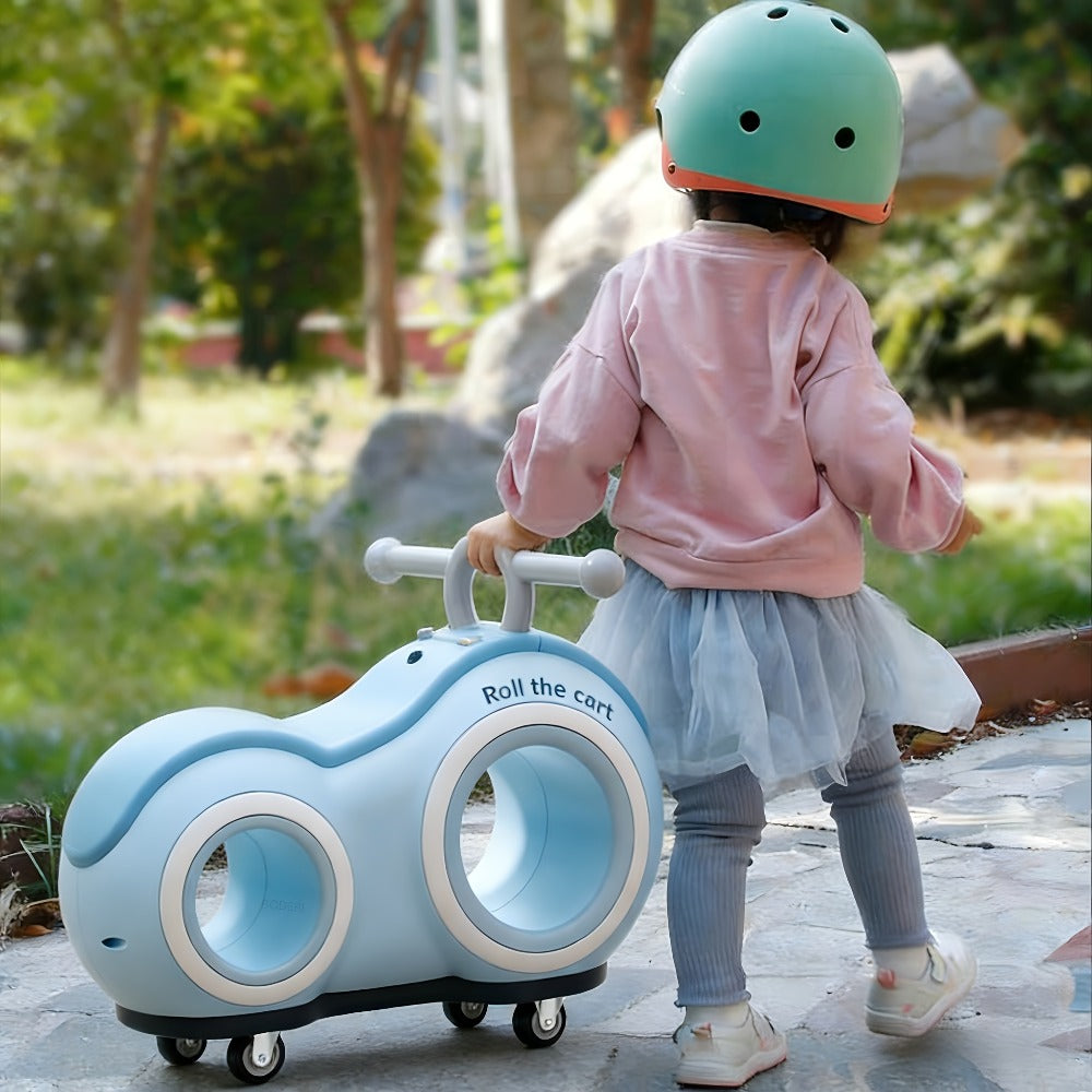 Anti-Tip Baby Walker with Music & Lights 4-Wheel Toddler Learning Walker 220 lb Widened Stable Base Indoor Outdoor Birthday Gift Boys Girls Ages 1+ Beige Pink Green Blue