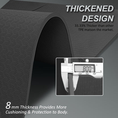 Thick TPE Exercise Gymnastics Mat 72"x48" – Extra Thick Non-Slip Surface for Yoga, Pilates, Home & Outdoor Fitness Training, Durable & Lightweight
