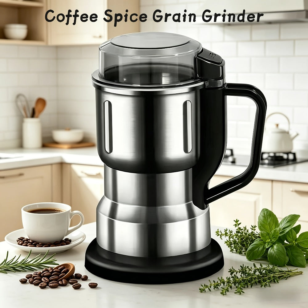 Electric Coffee Grinder 300W 25000RPM – 8-Blade Stainless Steel Spice & Grain Mill for Coffee Beans, Nuts, Spices | Home, Cafe & Camping