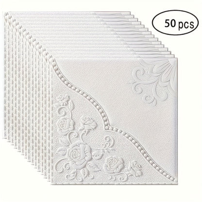 Peel and Stick Tile Stickers 13.78x13.78in Self-Adhesive Glam Plaid Pattern Wall Tiles for Kitchen Bathroom Living Room – 50pcs PVC Waterproof Removable Backsplash Decor