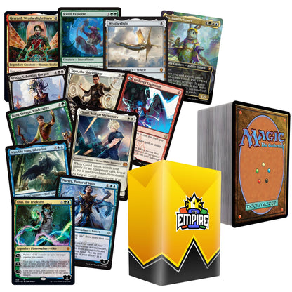 MTG 100 Card Collector Bundle – Magic The Gathering 3 Guaranteed Mythic Rares + 10 Rares or Foils + TCG Storage Box, Assorted Sets Final Fantasy Modern Horizons, Gift for Players & Collectors