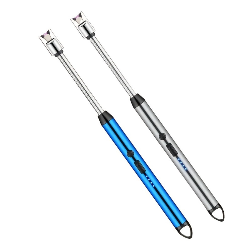 USB Rechargeable Electric Arc Lighter, 360° Rotating Flameless Plasma Igniter with Safety Switch for Candles, BBQ, Camping, Kitchen – 1pc or 2pcs Set