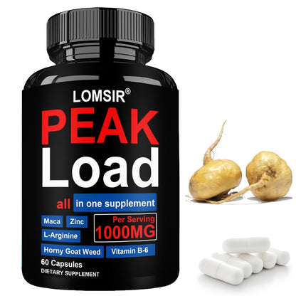 Men's 7-in-1 Performance Capsules 1000mg with L-Arginine, Zinc & Vitamin B6 - Botanical Blend for Energy, Testosterone, Blood Flow & Male Vitality - Stimulant-Free Daily Supplement 60 Count