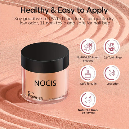 Brown Nude Glitter Dip Powder Kit 11Pcs No Odor — Neutral Skin Tone Beginner Friendly French Nail Art Manicure Gift Set for Women No Lamp Needed