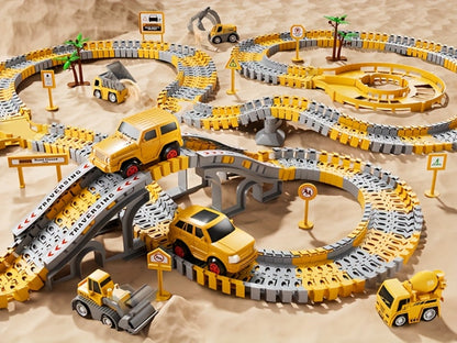 236-Piece STEM Race Track Car Toy Set for Kids Ages 3+ | Track Splicing & Racing, Engineering Construction Style | Preschool Education Gift for Boys Girls