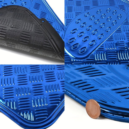 Metallic Chrome Car Floor Mats All-Weather Universal Fit Automotive Floor Mats for Cars SUVs, Floor Mats for Trucks, Car Mats Full Set Front & Rear, Non-Slip Shiny Durable Heavy Duty