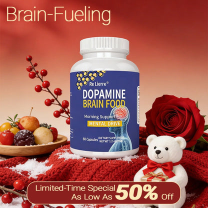Magnesium Glycinate Brain & Sleep Capsules — Dopamine Support Nootropic Formula | Focus Mental Clarity Mood & Restorative Sleep | High-Potency Daily Supplement | 60 Capsules