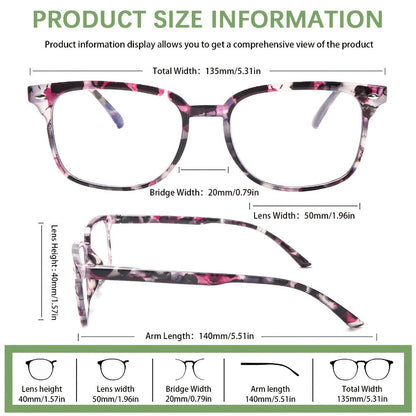 Blue Light Blocking Reading Glasses for Women 5-Pack – Stylish Computer Readers with Spring Hinges, Anti-Blue Light Lenses, Multiple Strengths 1.0–4.0x, Multicolor